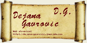 Dejana Gavrović vizit kartica